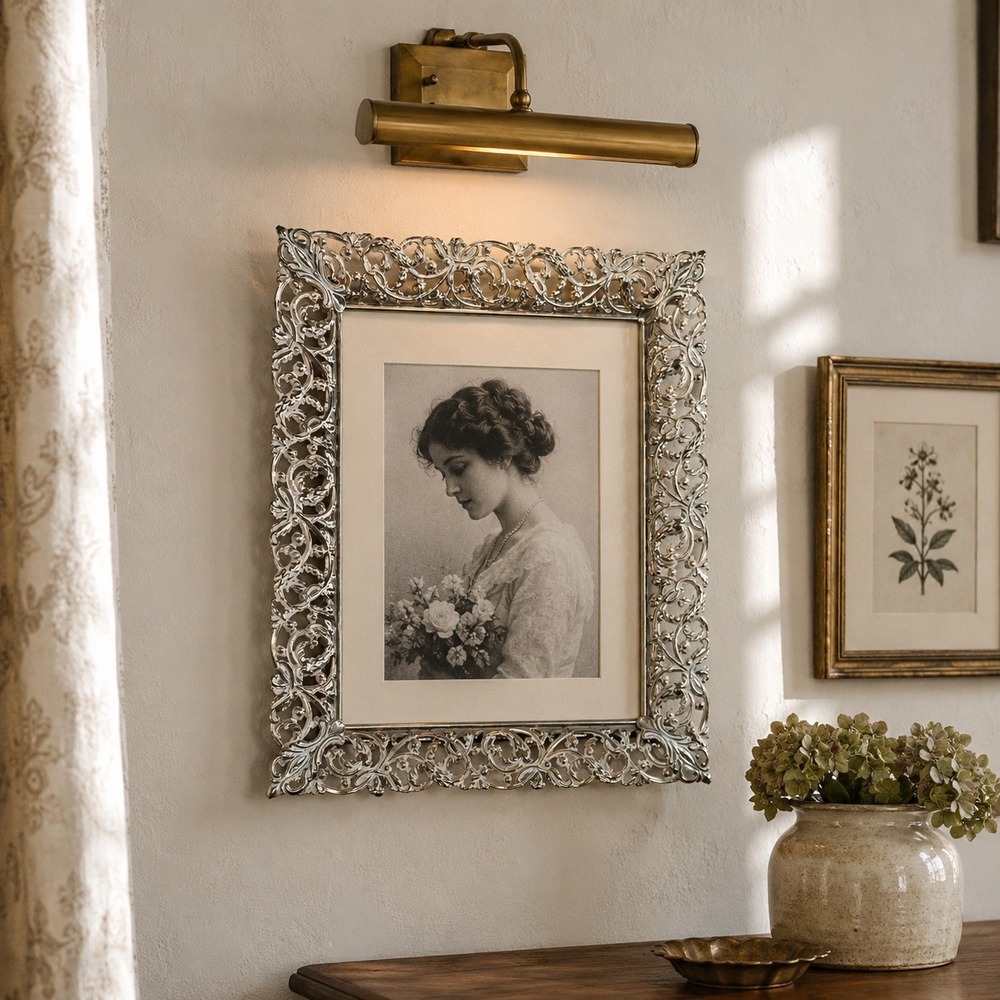 Vintage Metalcraft Silver Filigree Wall Picture Frame 8x10 Ornate Hanging Frame